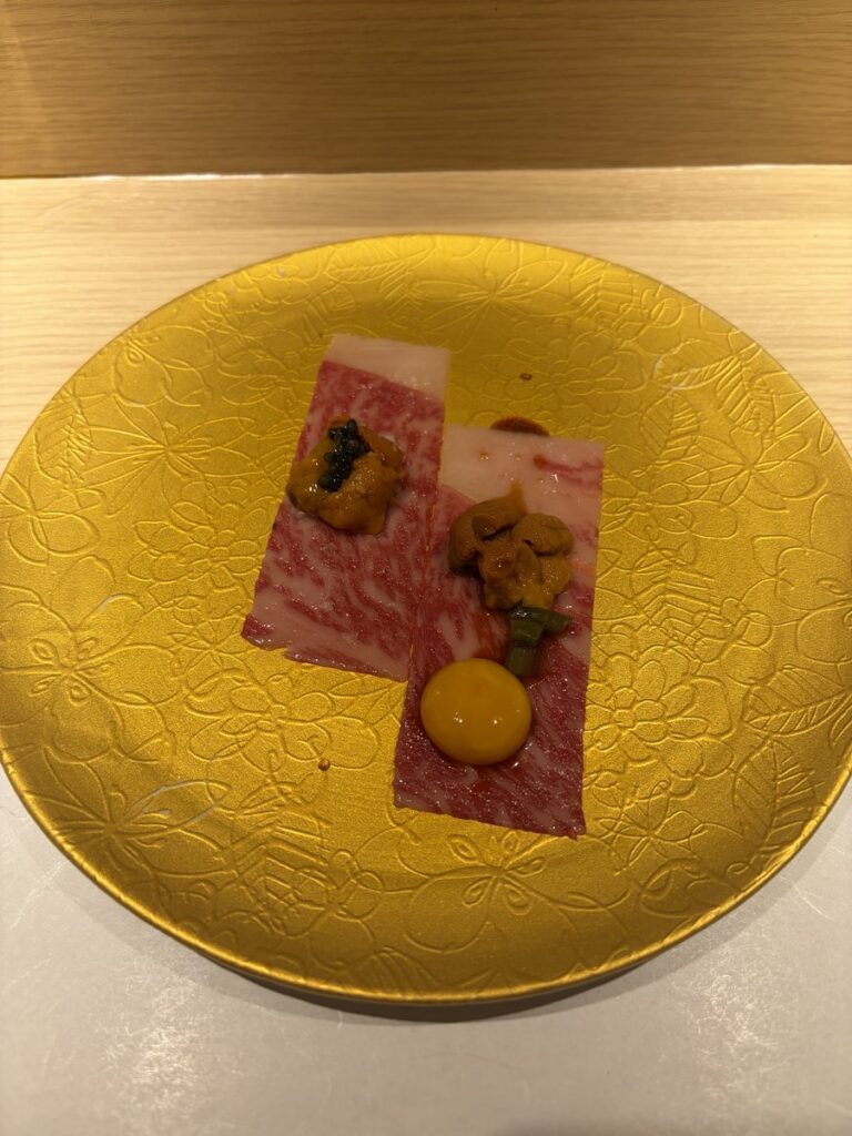 黒毛和牛と雲丹