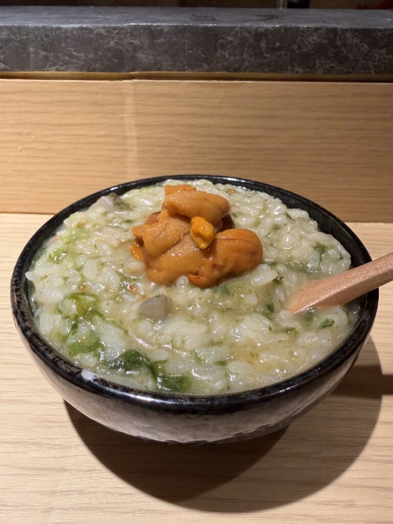 雲丹リゾット 仕上げ
