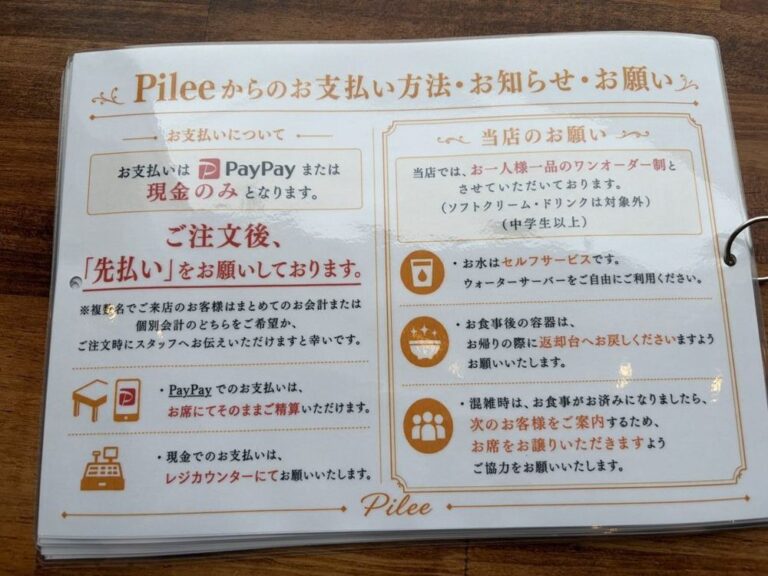 Pileeのお支払い方法の案内 現金またはPayPayの先払い