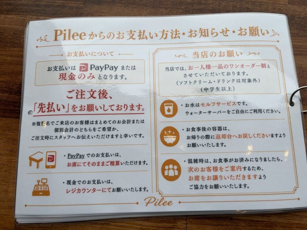 Pileeのお支払い方法の案内 現金またはPayPayの先払い